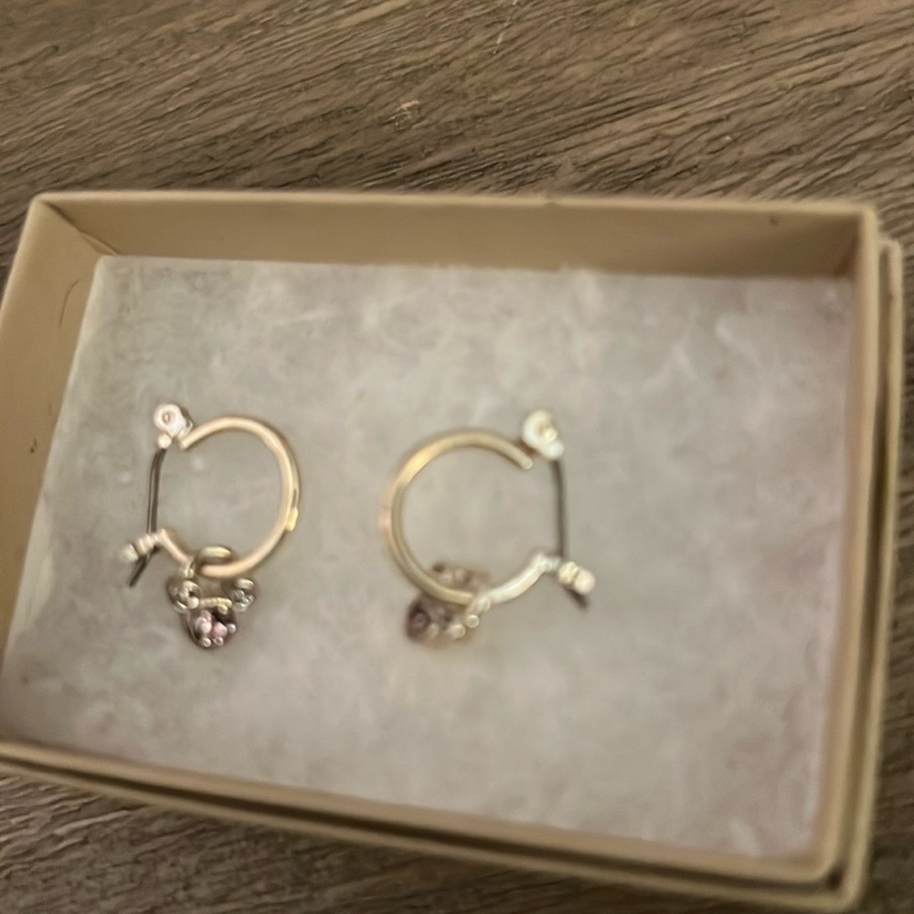 Mickey Mouse amethyst sterling silver earings